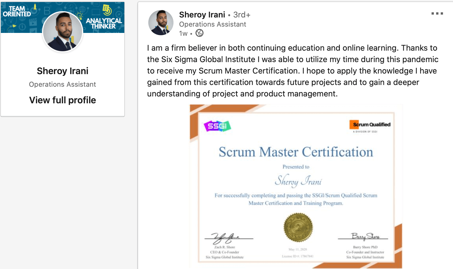 Scrum Master Certification Training Course Online SSGI