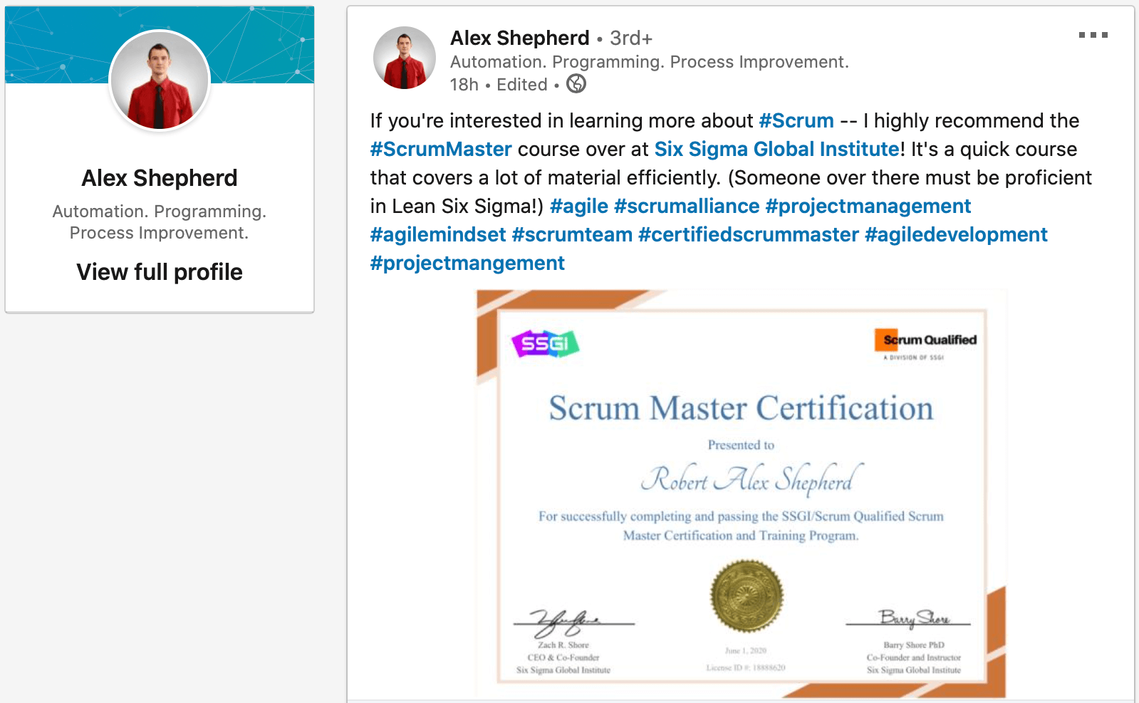 scrum agile master certified