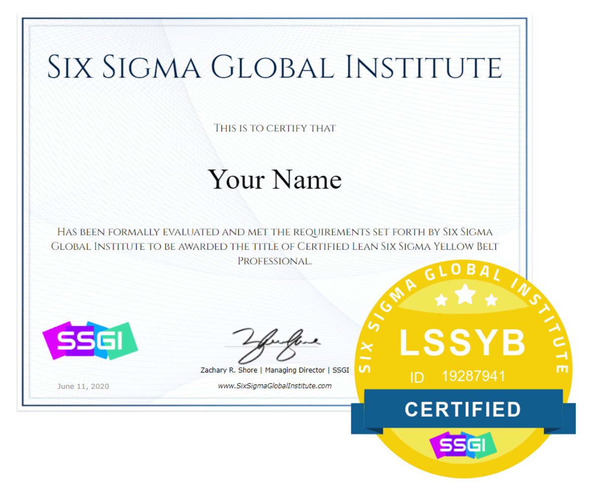 Lean Six Sigma Yellow Belt Certification Training Online SSGI